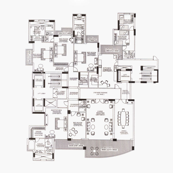 dlf magnolias floor plan image